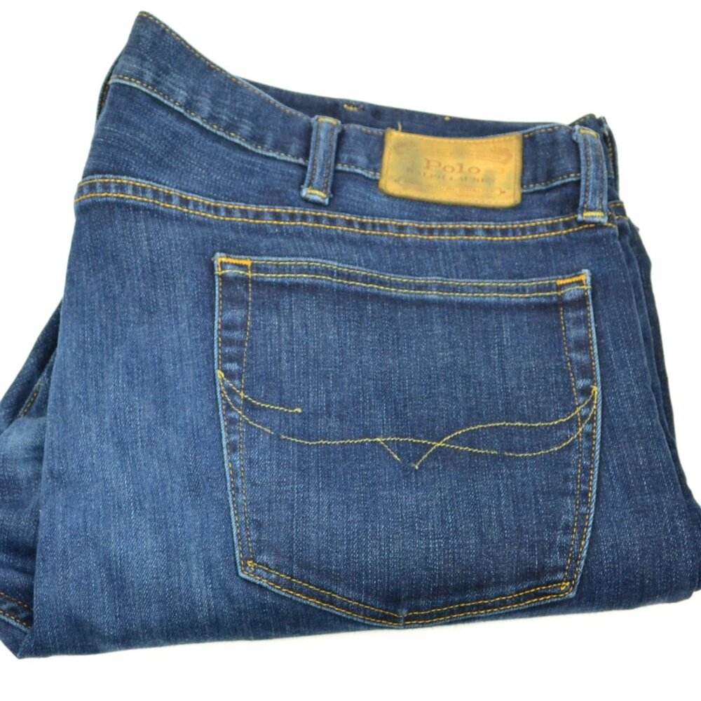 Polo Ralph Lauren The Varick Men's Size W42 L30 Blue Slim Straight Denim Jeans